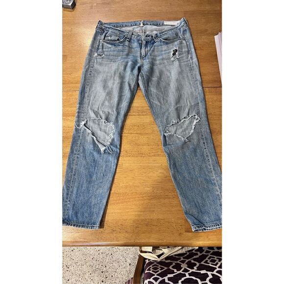 RAG & BONE DISTRESSED BLUE JEANS WOMENS SIZE 28 - Picture 2 of 13